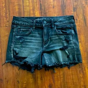AEO ‘Midi’ black jean shorts